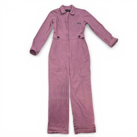 Wildfang | Essential Lilac Long Sleeve High Waist Coverall Utility Jumpsuit XS - Picture 2 of 10